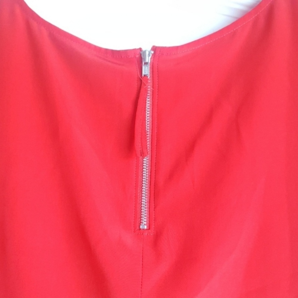 Madewell Retrospect Solid Red 100% Silk Blouse Szs - image 6